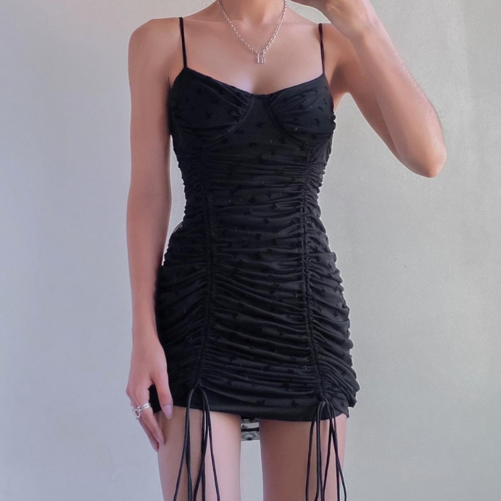 Motel rocks- Jemora mini black dress in mock butterfly